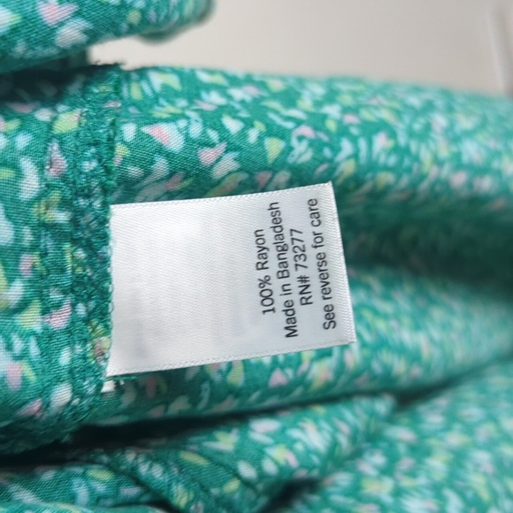 Kelly Green Floral Farmhouse Maxi Dress With Pockets and Belt Women's Size Small - Picture 8 of 11